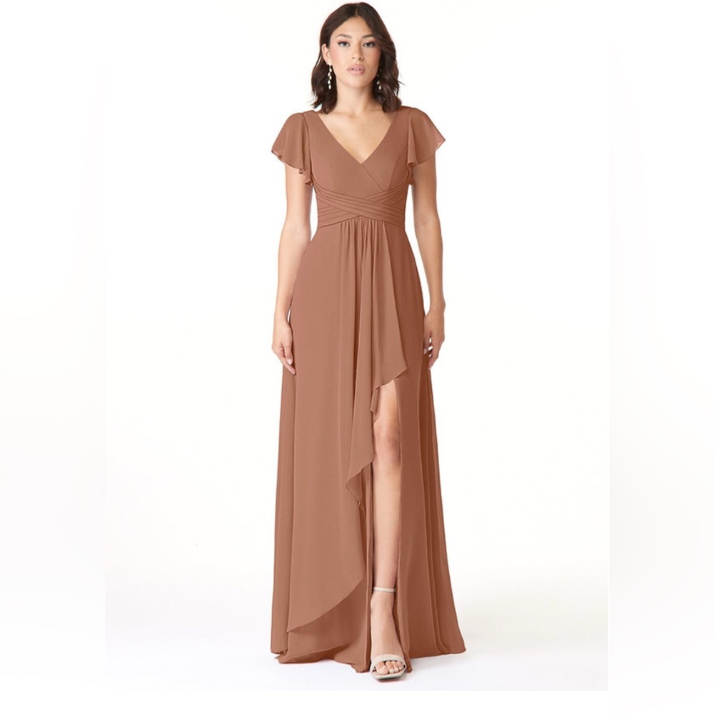 Azazie Omari dress new with tags color Bronzer